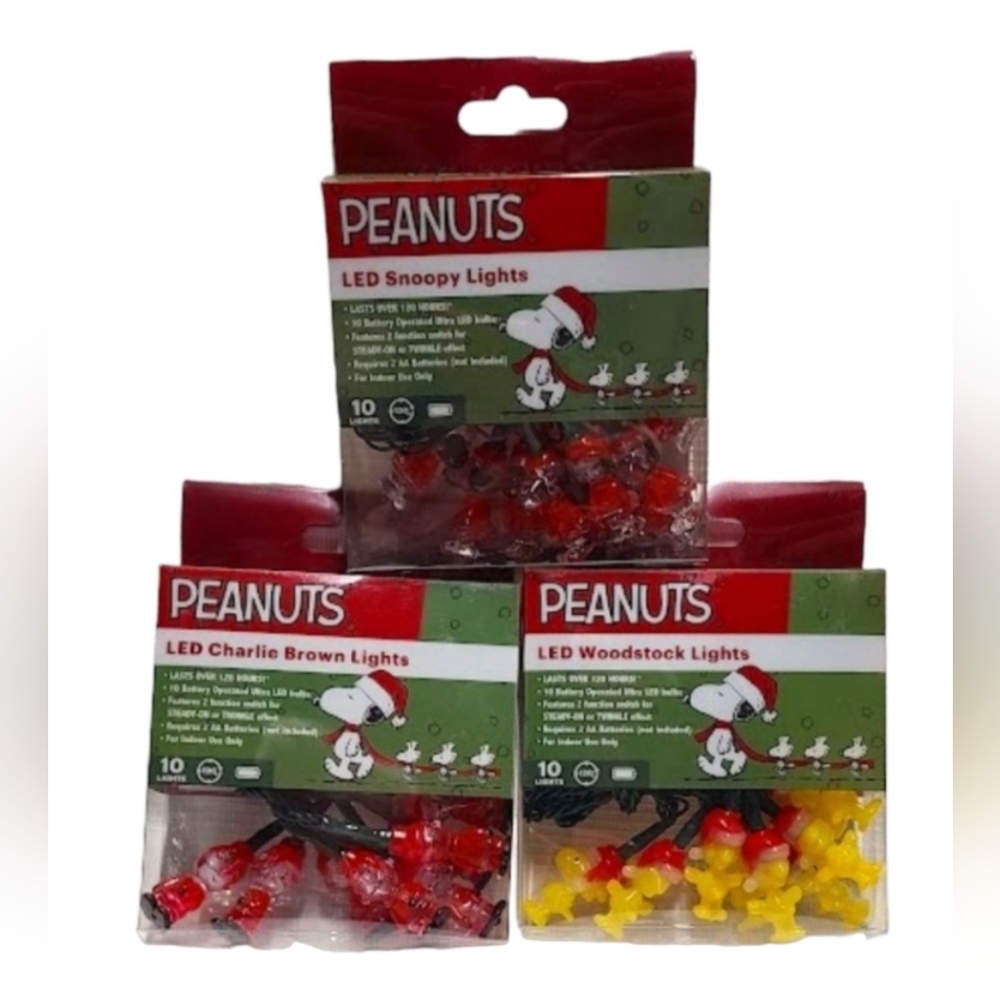 *Set Of 3* Peanuts LED String Lights